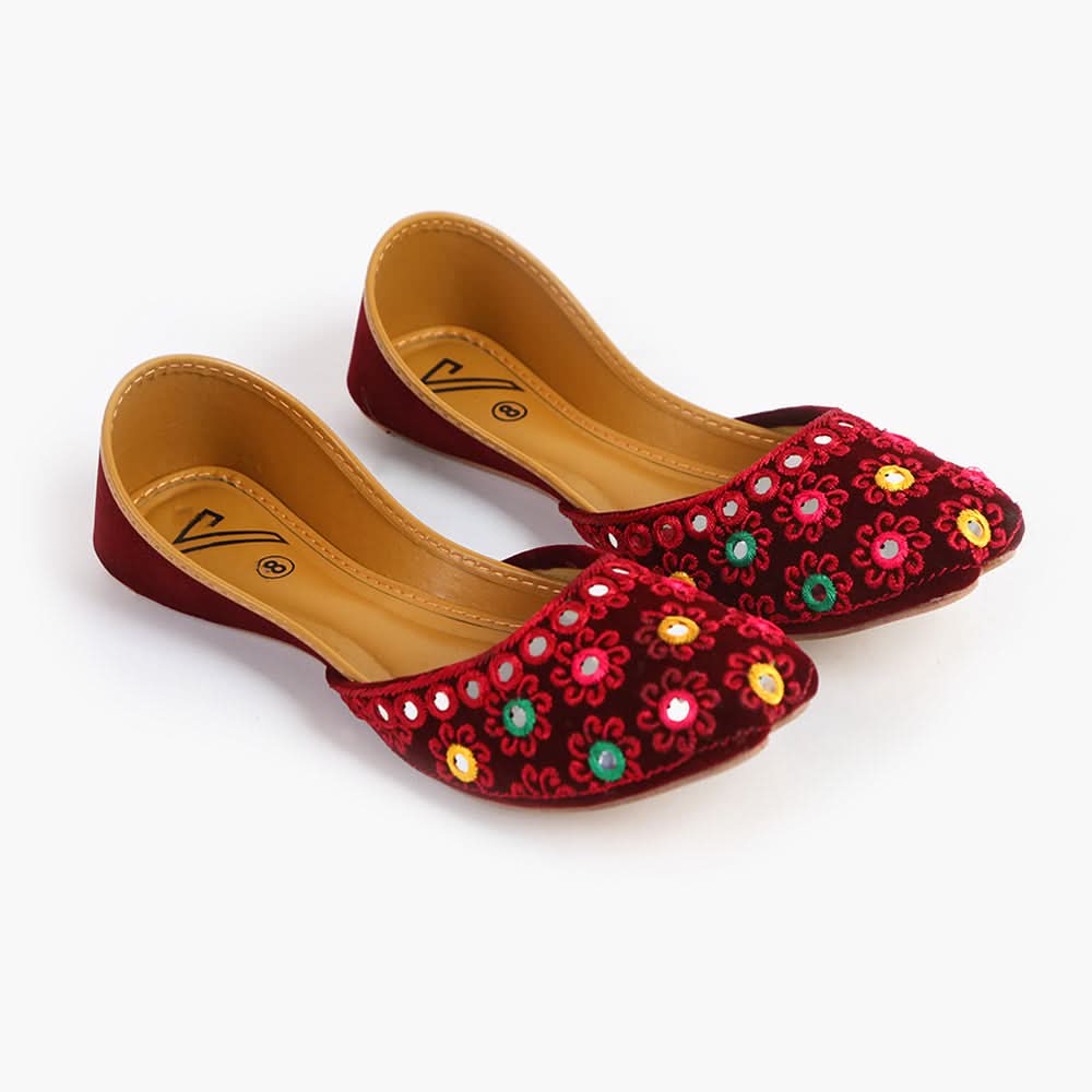 Women's Khussa - Maroon, Women Pumps, Chase Value, Chase Value