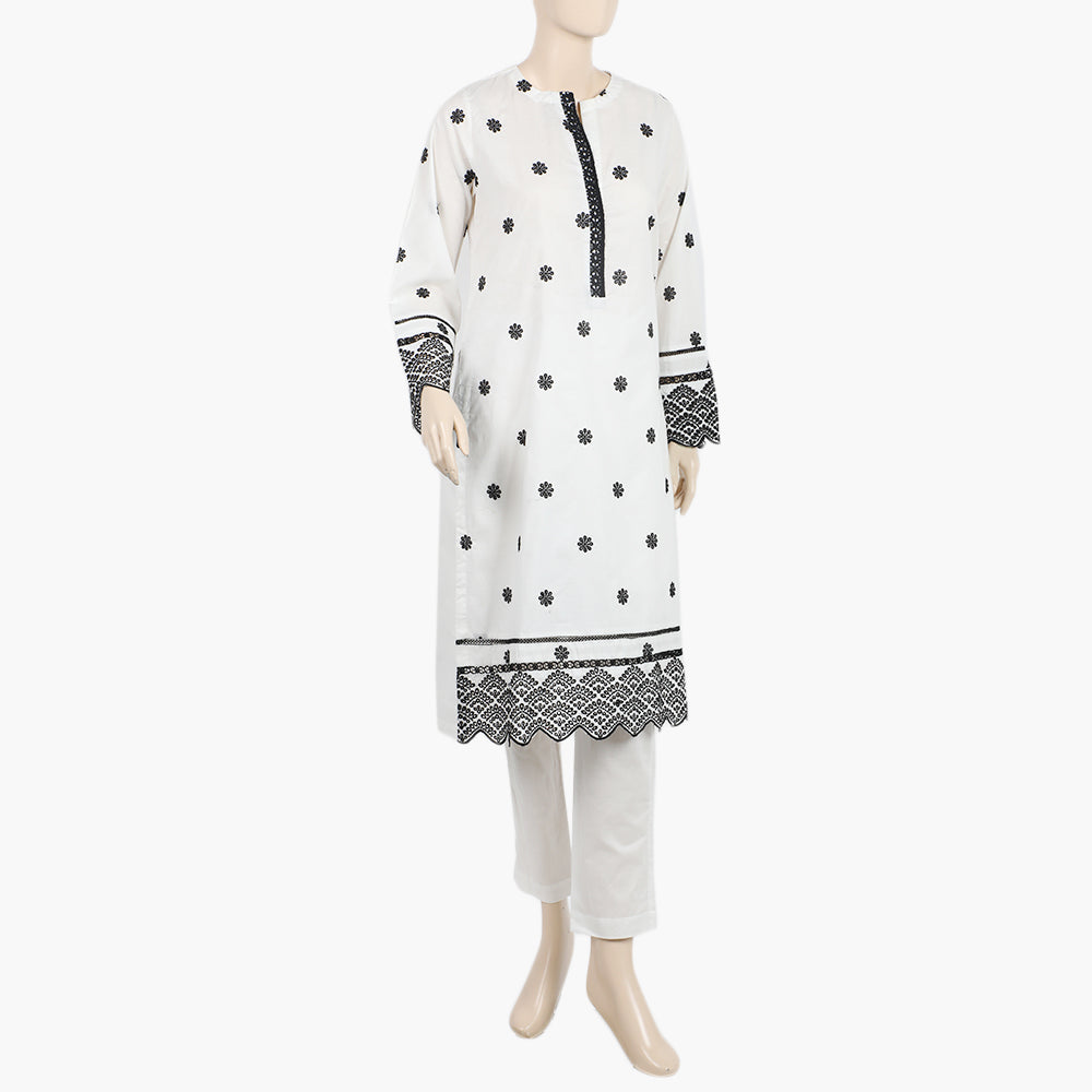 Eminent Women's Embroidered Shalwar Suit - White, Women Shalwar Suits, Eminent, Chase Value