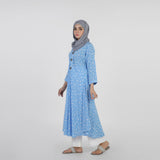 Women's Jalpari Printed Kurti - Sky Blue, Women Ready Kurtis, Chase Value, Chase Value