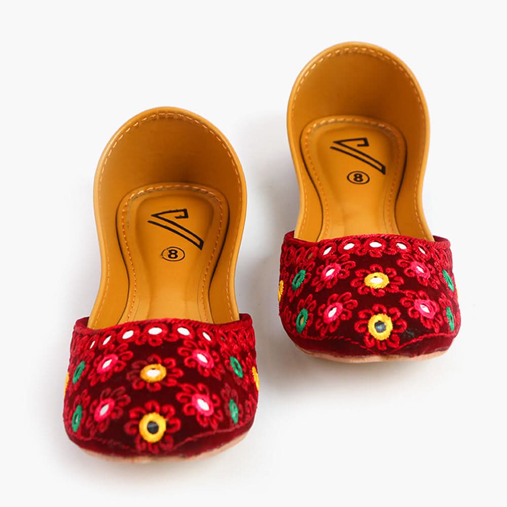 Women's Khussa - Maroon, Women Pumps, Chase Value, Chase Value