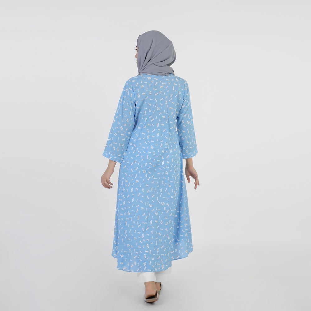 Women's Jalpari Printed Kurti - Sky Blue, Women Ready Kurtis, Chase Value, Chase Value