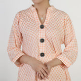Women's Jalpari Printed Stitched Kurti - Orange, Women Ready Kurtis, Chase Value, Chase Value