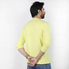 Men's Half Sleeves Printed T-Shirt - Yellow