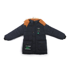 Boys Full Sleeves Jacket - Navy Blue