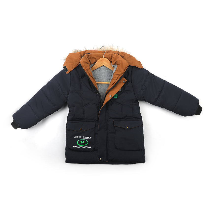 Boys Full Sleeves Jacket - Navy Blue