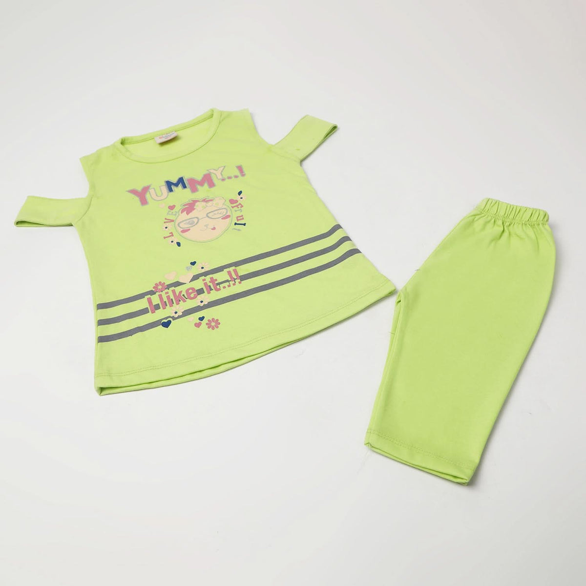 Girl's Half Sleeves Suit - Light Green, Girls Suits, Chase Value, Chase Value