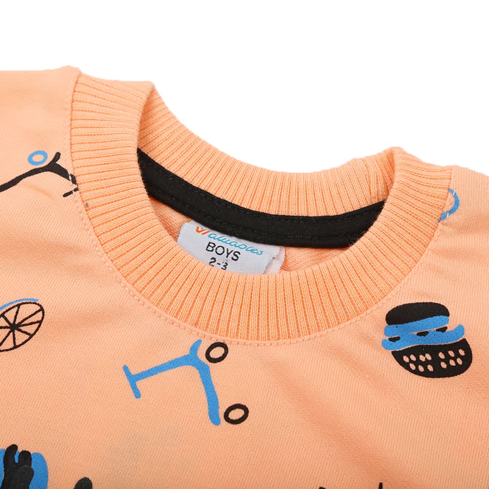 Boys Full Sleeves Sweat Shirt - Peach, Boys Hoodies & Sweat Shirts, Chase Value, Chase Value