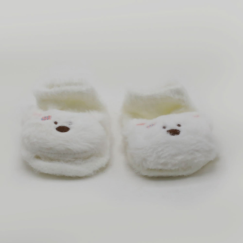 Newborn Fur Silicon Socks - Off White, Newborn Caps, Shoes & Socks, Chase Value, Chase Value