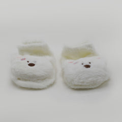 Newborn Fur Silicon Socks - Off White