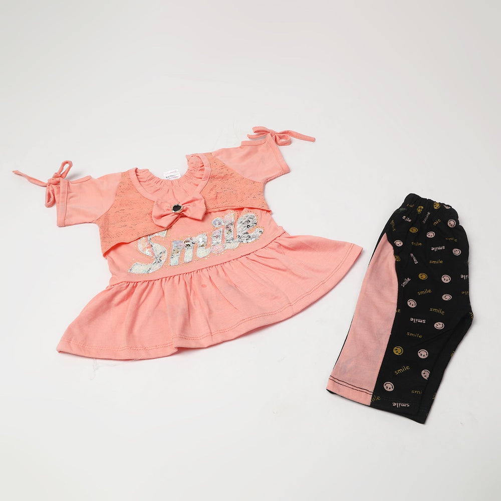 Girls Half Sleeves Suits - Peach, Girls Suits, Chase Value, Chase Value