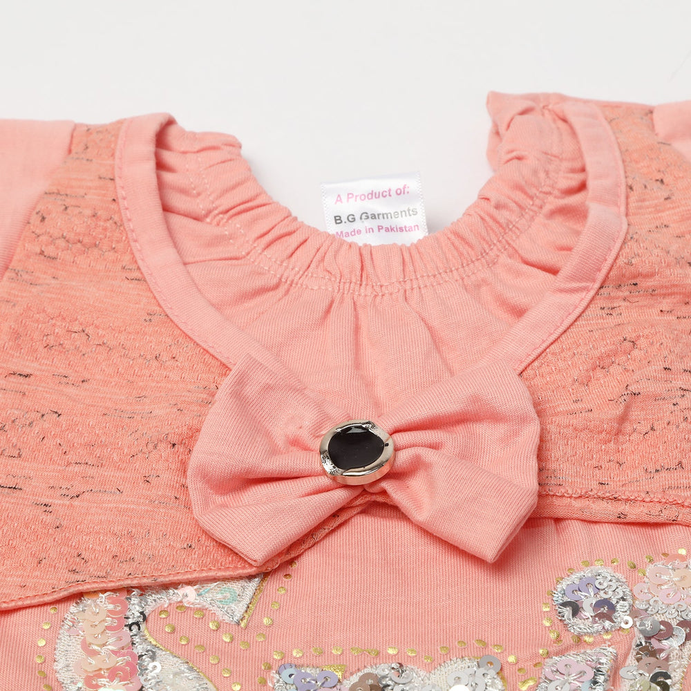 Girls Half Sleeves Suits - Peach, Girls Suits, Chase Value, Chase Value