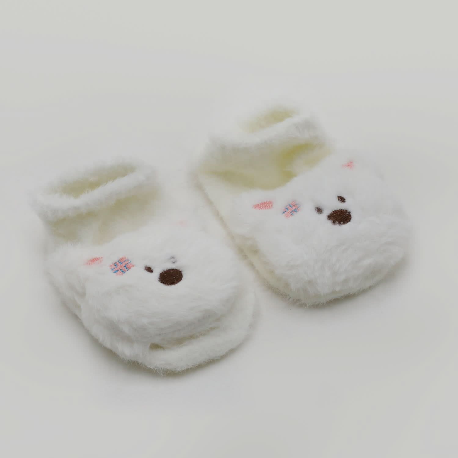 Newborn Fur Silicon Socks - Off White, Newborn Caps, Shoes & Socks, Chase Value, Chase Value