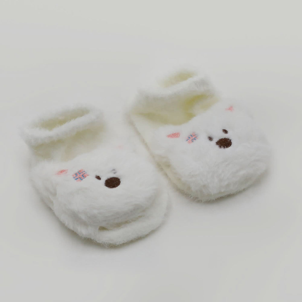 Newborn Fur Silicon Socks - Off White, Newborn Caps, Shoes & Socks, Chase Value, Chase Value