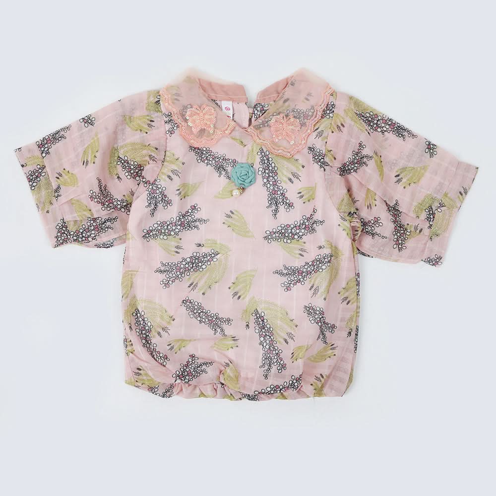Girls Western Top - Peach, Girls Tops, Chase Value, Chase Value