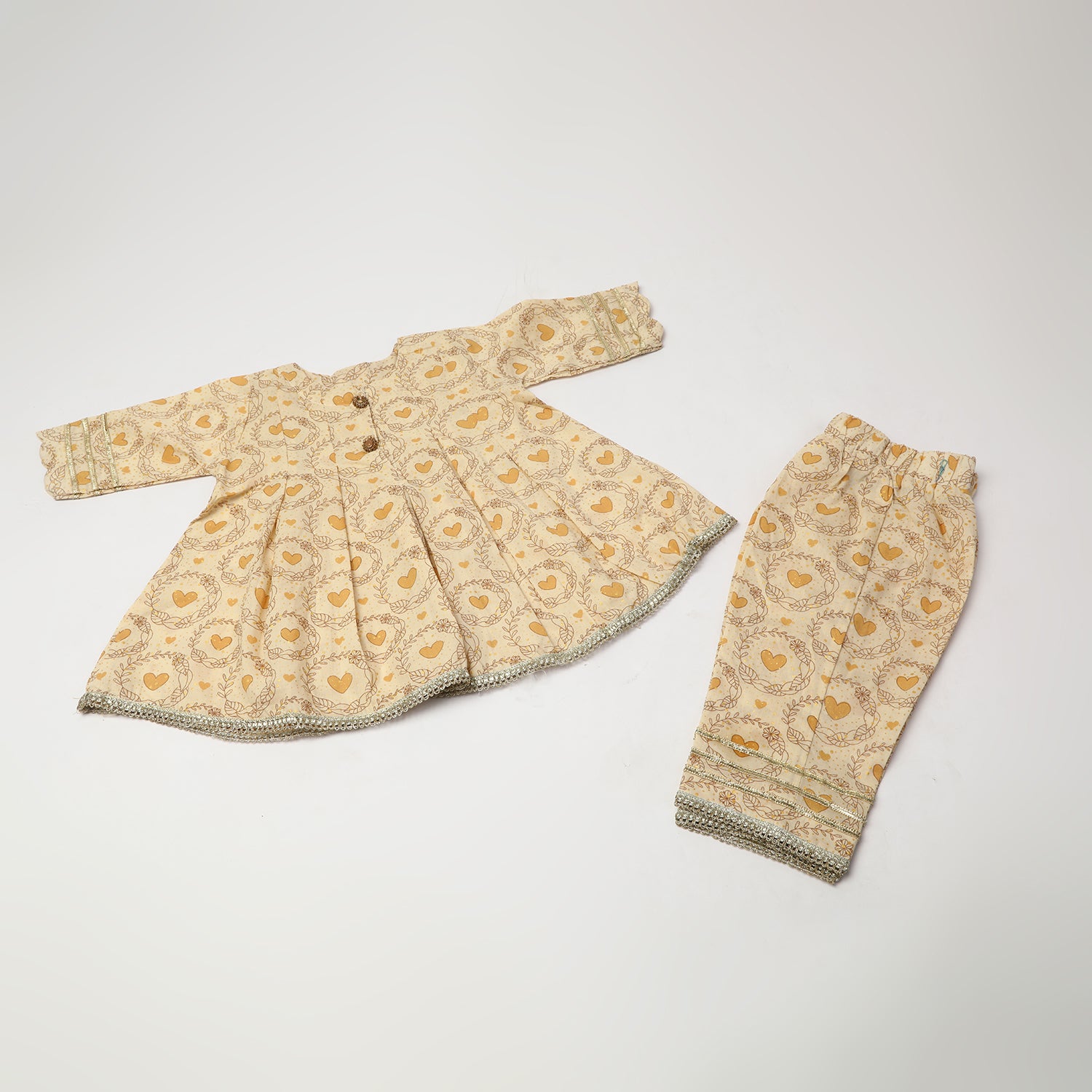 Girls Shalwar Suit 2Pcs - Skin, Girls Shalwar Kameez, Chase Value, Chase Value