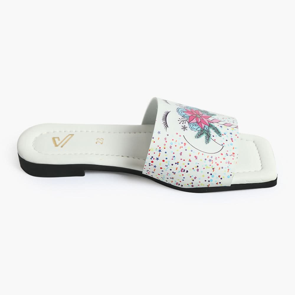 Girls Slipper - White, Girls Slippers, Chase Value, Chase Value