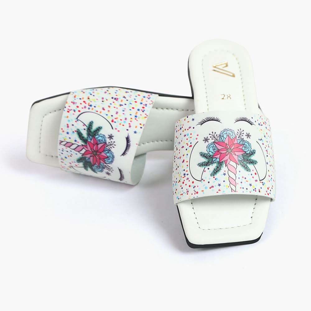 Girls Slipper - White, Girls Slippers, Chase Value, Chase Value
