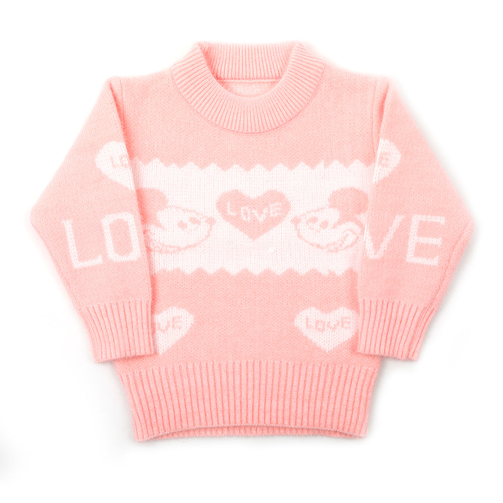 Girls Full Sleeves Sweater - Peach, Girls Sweaters, Chase Value, Chase Value