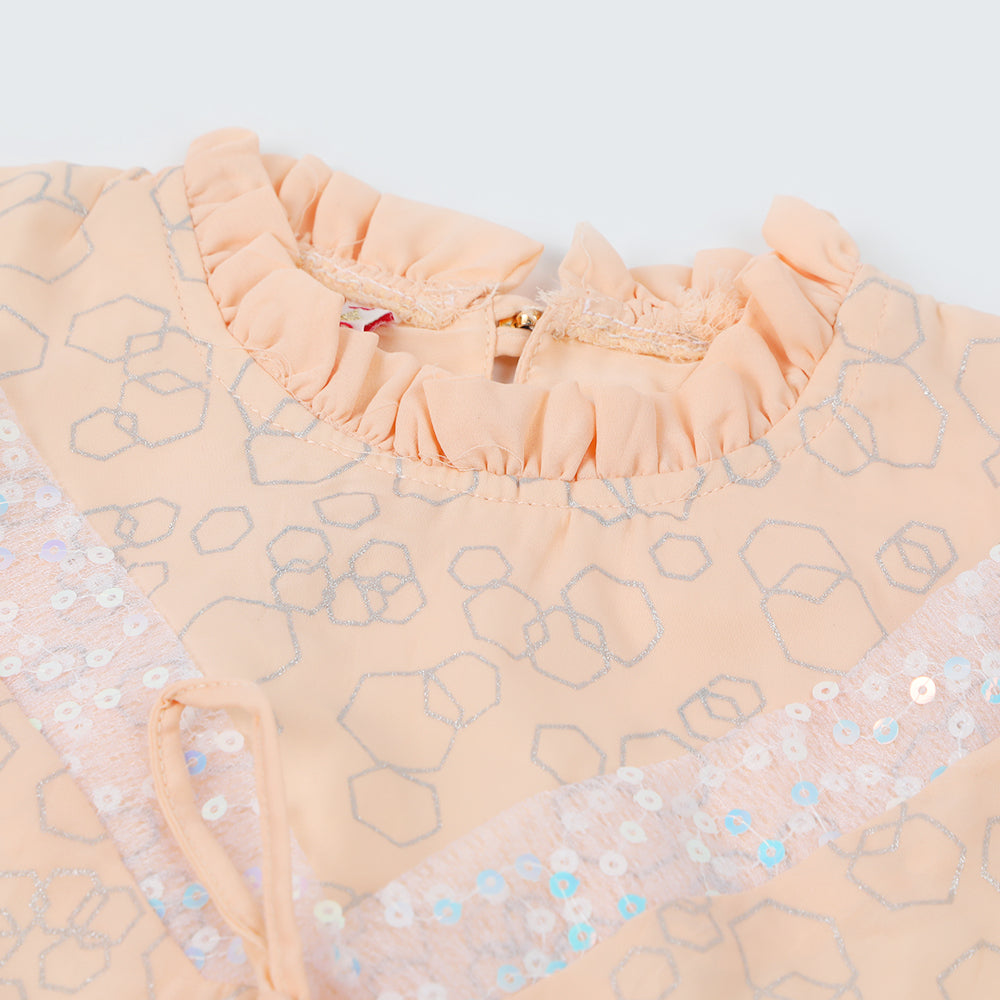 Girls Western Top - Peach, Girls Tops, Chase Value, Chase Value