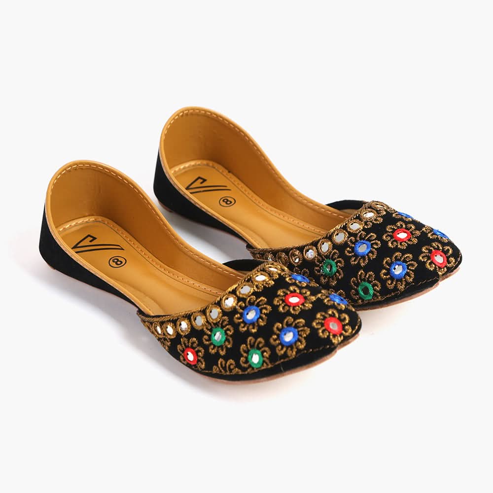 Women's Khussa - Black, Women Pumps, Chase Value, Chase Value