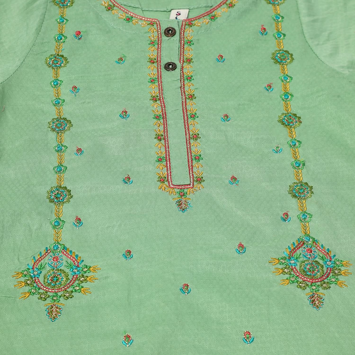 Girls Shalwar Suit 2Pcs - Green, Girls Shalwar Kameez, Chase Value, Chase Value