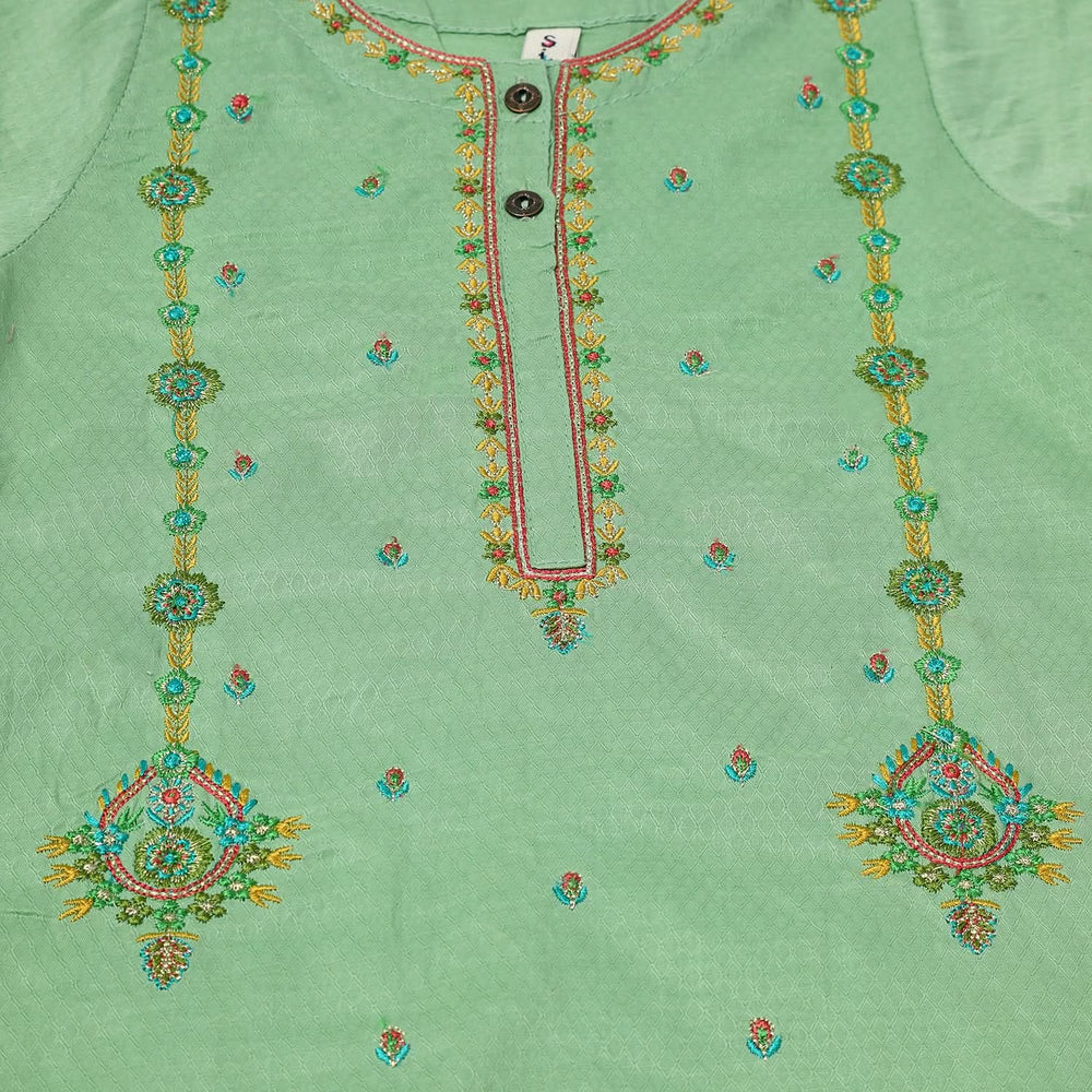 Girls Shalwar Suit 2Pcs - Green, Girls Shalwar Kameez, Chase Value, Chase Value