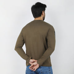 Eminent Men's Round Neck Full Sleeves T-Shirt - Olive Green