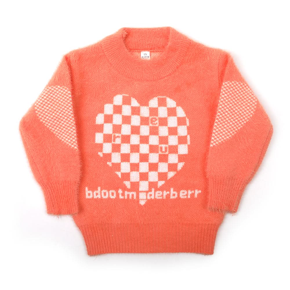 Girls Full Sleeves Sweater - Orange, Girls Sweaters, Chase Value, Chase Value