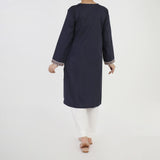 Women's Embroidered Kurti - Navy Blue, Women Ready Kurtis, Chase Value, Chase Value