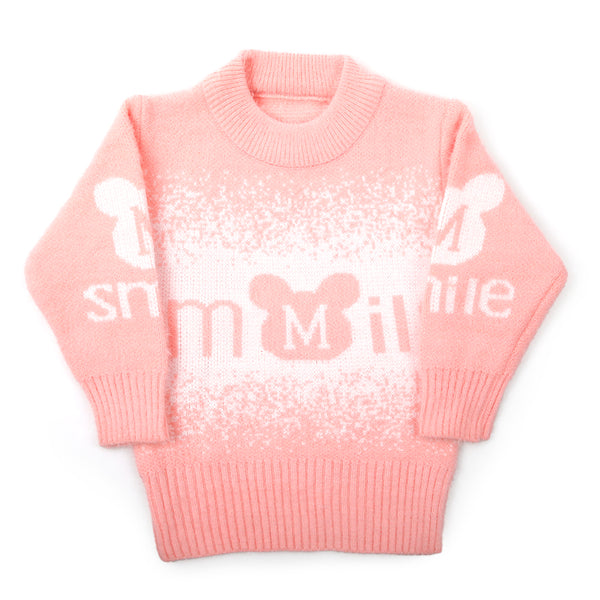 Girls Full Sleeves Sweater - Peach