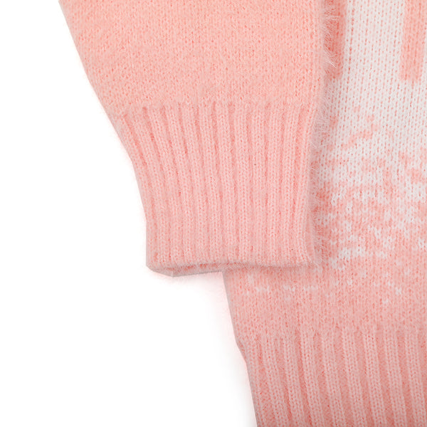 Girls Full Sleeves Sweater - Peach