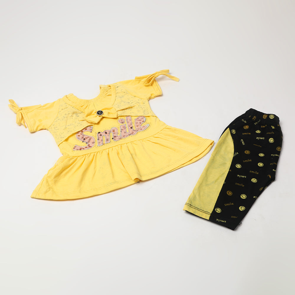 Girls Half Sleeves Suits - Yellow, Girls Suits, Chase Value, Chase Value