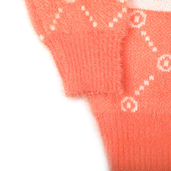 Girls Full Sleeves Sweater - Orange