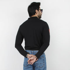 Men's Full Sleeves Polo T-Shirt - Black