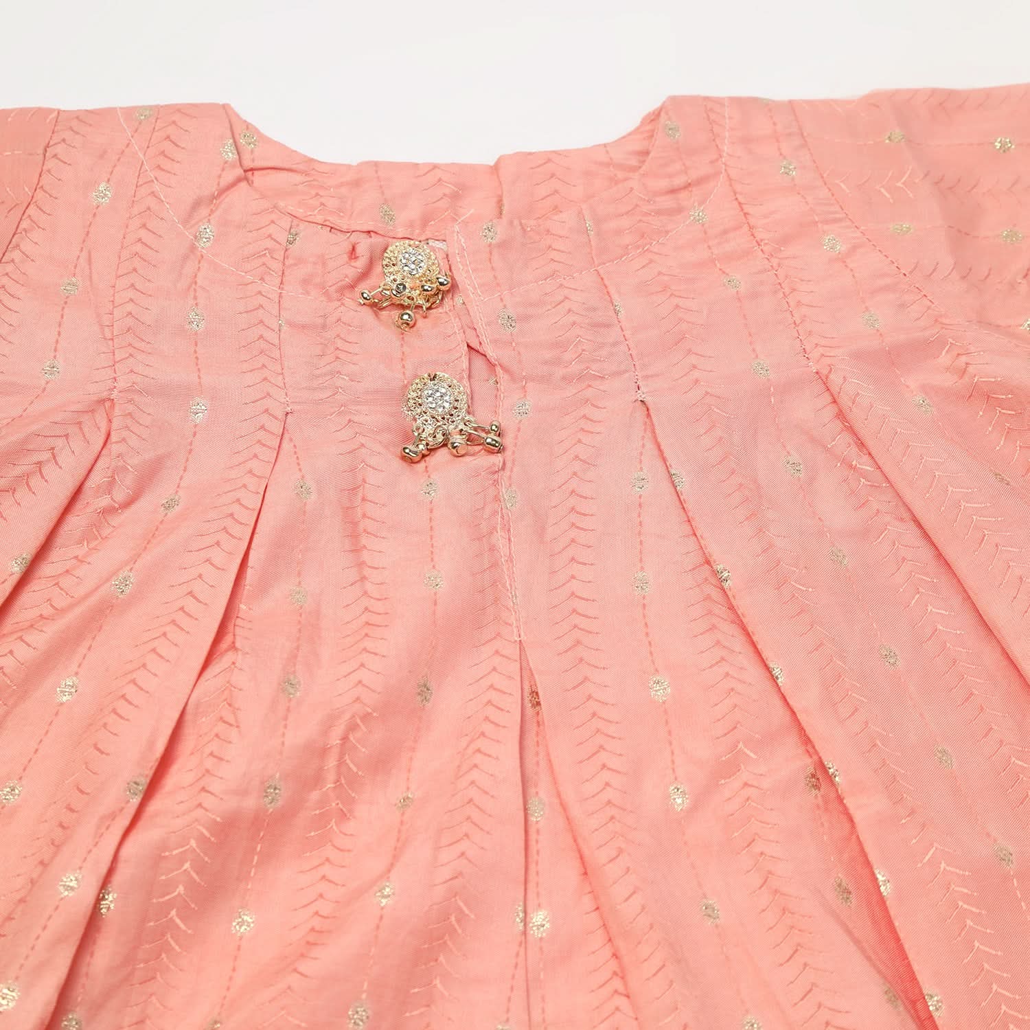 Girls Shalwar Suit 2Pcs - Peach, Girls Shalwar Kameez, Chase Value, Chase Value