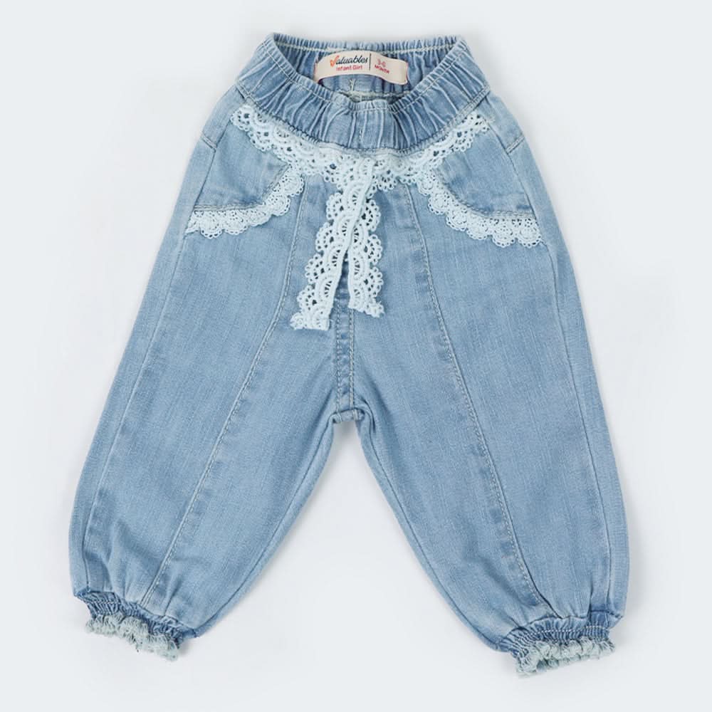 Newborn Girls Denim Pant - Light Blue, Newborn Girls Shorts Skirts & Pants, Chase Value, Chase Value