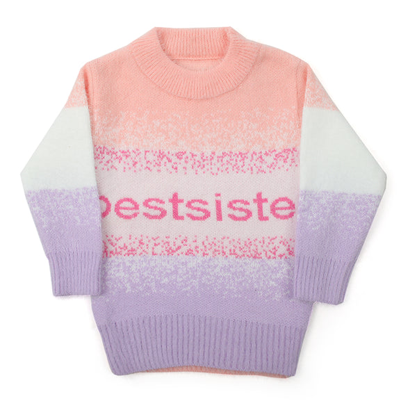 Girls Full Sleeves Sweater - Peach