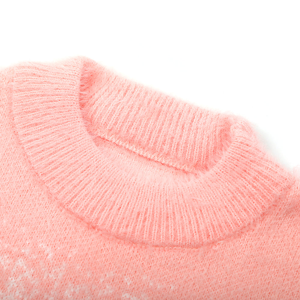 Girls Full Sleeves Sweater - Peach, Girls Sweaters, Chase Value, Chase Value