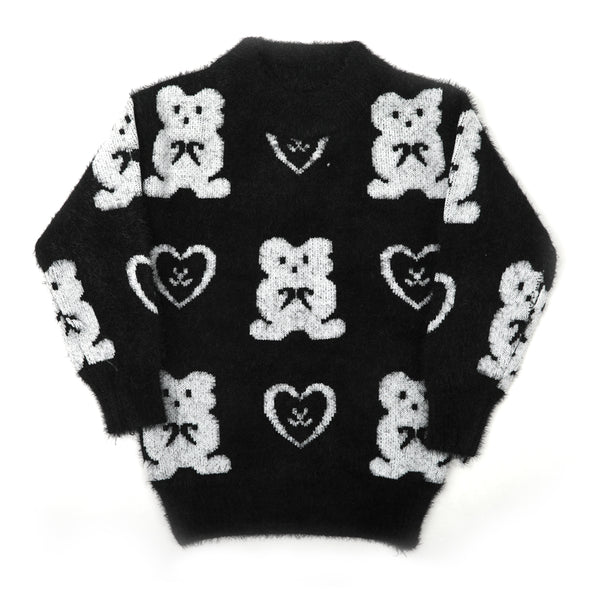 Girls Full Sleeves Sweater - Black