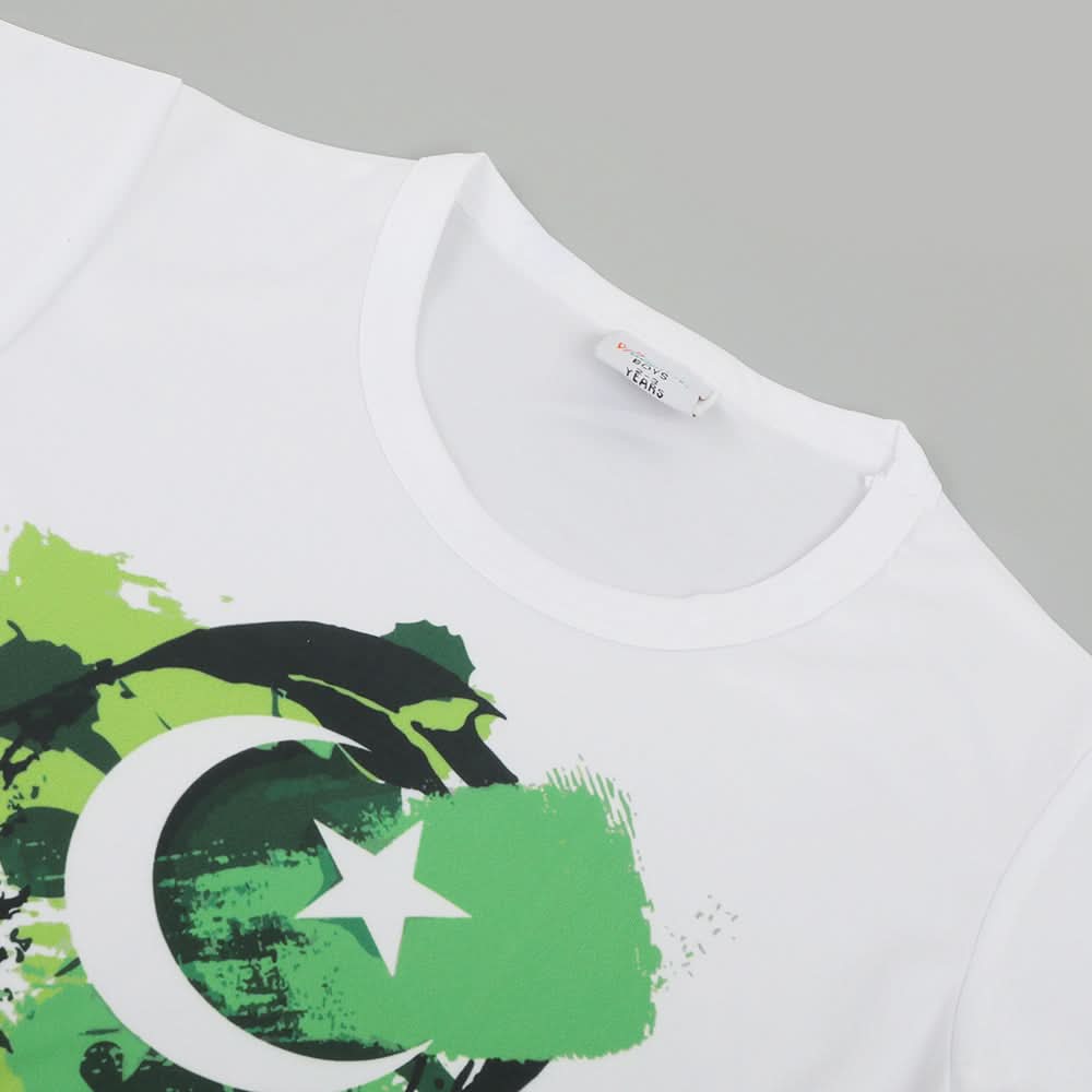 Boys Half Sleeves Azadi T-Shirt - Green, Boys T-Shirts, Chase Value, Chase Value