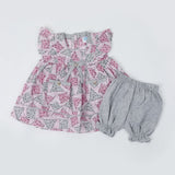 Newborn Girls Half Sleeves Suit - Purple, Newborn Girls Sets & Suits, Chase Value, Chase Value