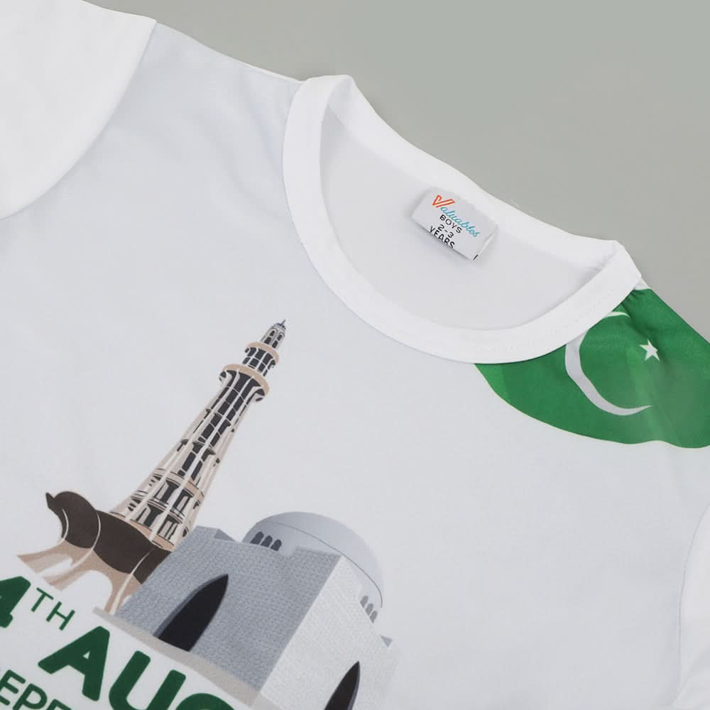 Boys Half Sleeves Azadi T-Shirt - Green, Boys T-Shirts, Chase Value, Chase Value
