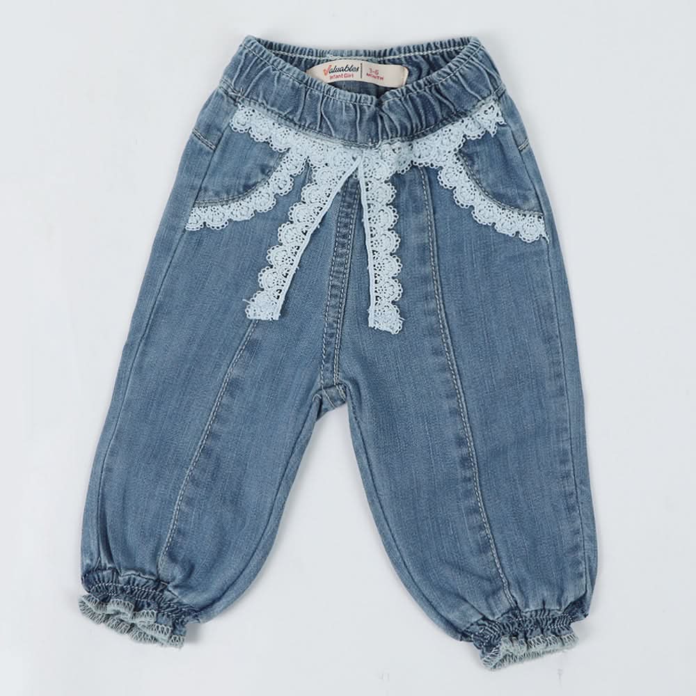Newborn Girls Denim Pant - Blue, Newborn Girls Shorts Skirts & Pants, Chase Value, Chase Value