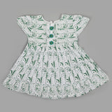 Girls Independence Day Frock - Green & White, Girls Frocks, Chase Value, Chase Value