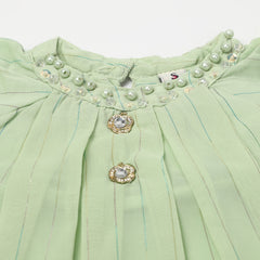 Girls Full Sleeves Suits - Light Green