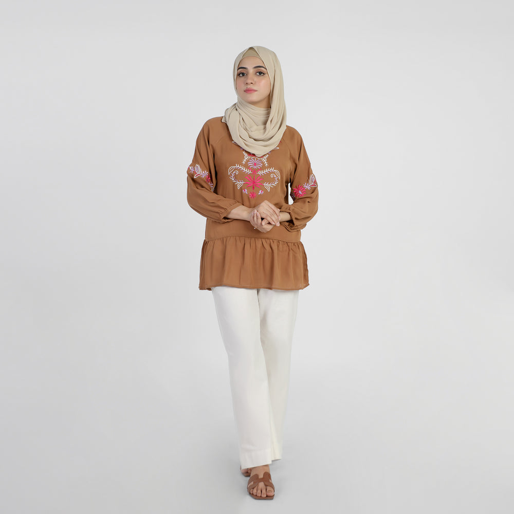 Women's Western Top - Brown, Women T-Shirts & Tops, Chase Value, Chase Value