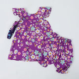 Newborn Girls Half Sleeves Suit - Purple, Newborn Girls Sets & Suits, Chase Value, Chase Value