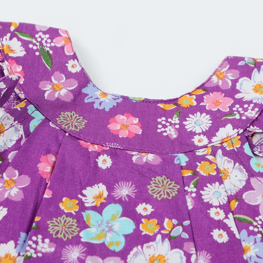 Newborn Girls Half Sleeves Suit - Purple, Newborn Girls Sets & Suits, Chase Value, Chase Value