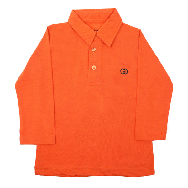 Boys Full Sleeves Polo T-Shirt - Orange