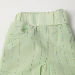 Girls Full Sleeves Suits - Light Green